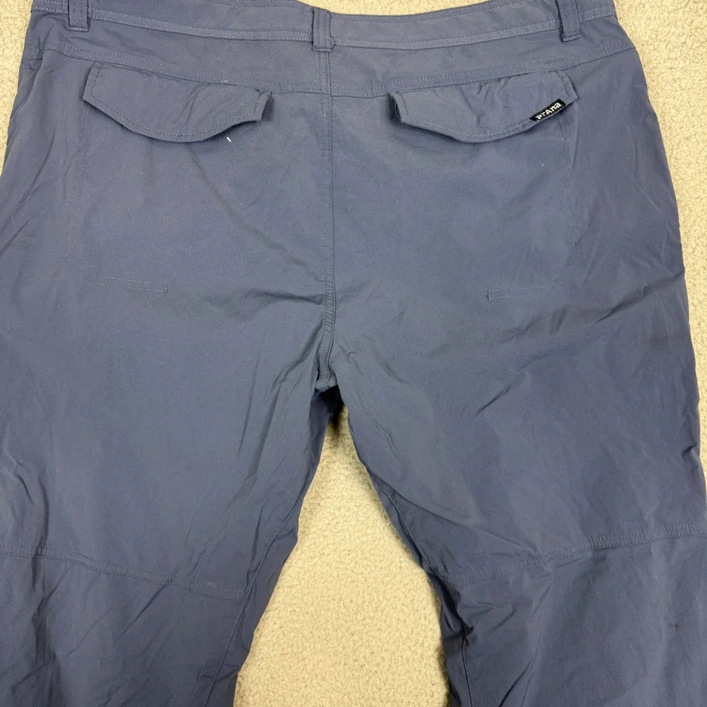 Prana Zion Mens Cargo Hiking Pants Blue Grey Stretch Nylon Belted Outdoor 38x32